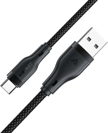 Acefast Braided USB 2.0 Cable USB-C male - USB-A 18W Μαύρο 1.2m C8-04