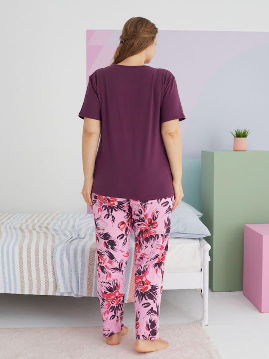 Sexen Set Pijamale pentru Femei Bordeaux Sexen Set Pijamale pentru Femei Bordeaux
