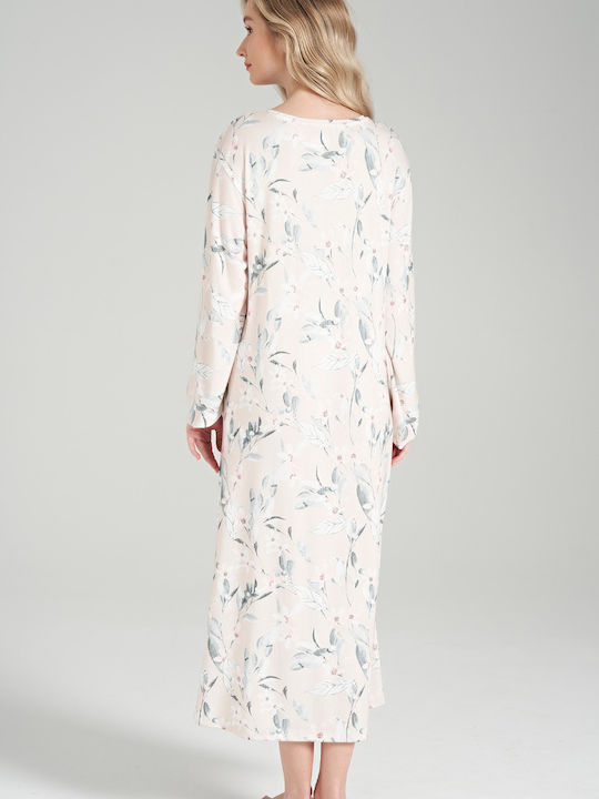 Pijadore Winter Women's Nightdress Salmon