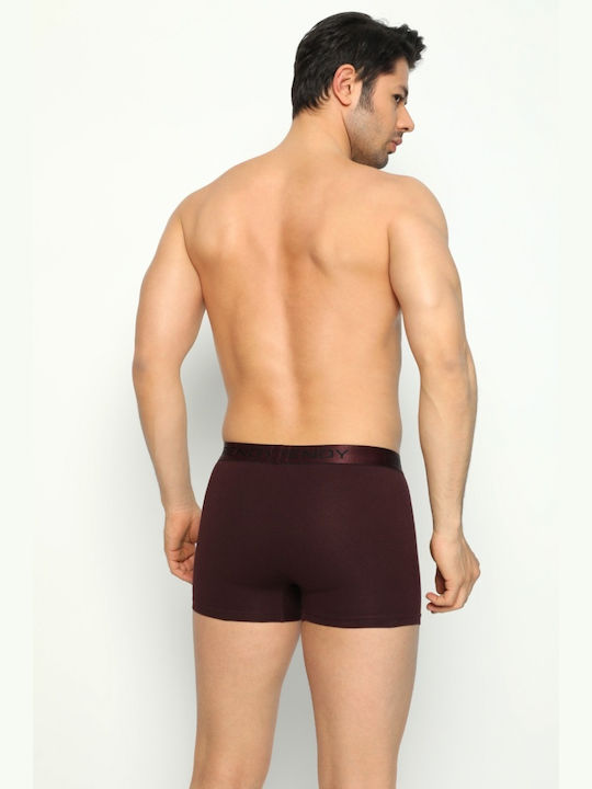 Elegant Men's Boxer Cotton Bordeaux