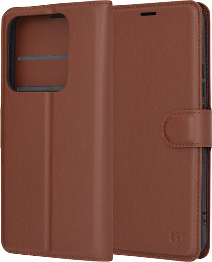 Techsuit Книга Кожа Кафяв (Xiaomi 14 Pro)
