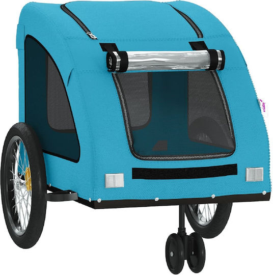 vidaXL Remorcă bicicletă pentru transport câine până la 30kg Albastru M125xL53xA52cm.