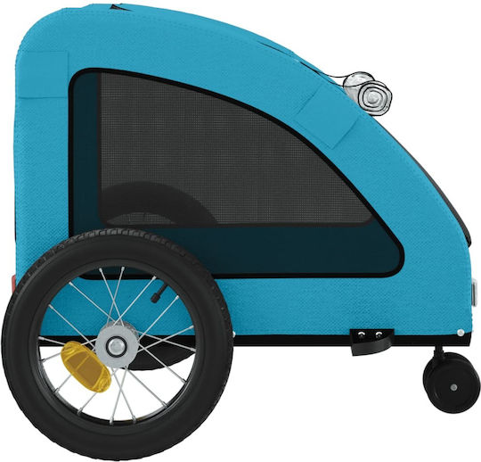 vidaXL Remorcă bicicletă pentru transport câine până la 30kg Albastru M125xL53xA52cm.