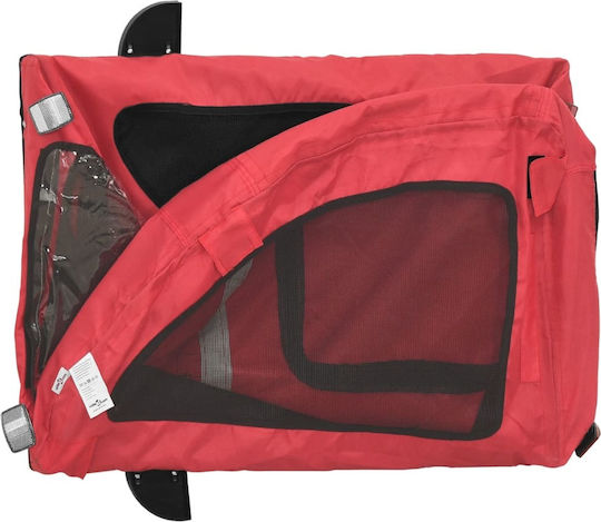 vidaXL Fahrradanhänger für Hunde bis 30kg Rot L125xB53xH52cm.