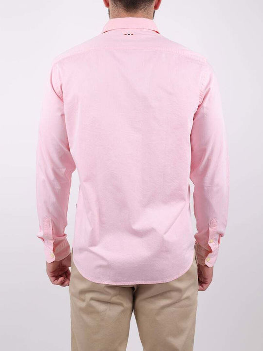 Napapijri Men's Shirt Long Sleeve Cotton Pink