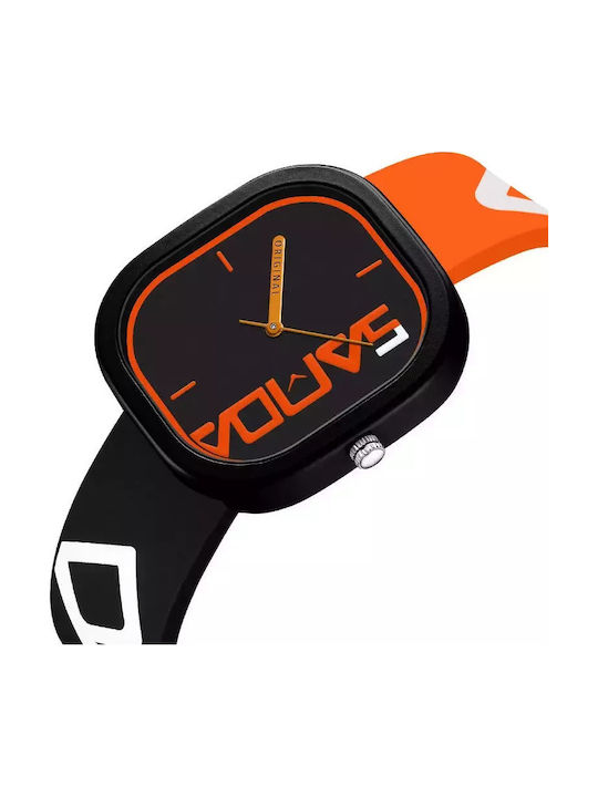 Sanda Kinder-Analoguhr mit Kautschuk/Plastikarmband Orange