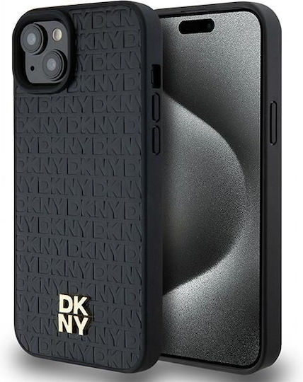 Dkny Pu-Leder Wiederholungsmuster Stapel-Logo Magsafe Hülle Iphone 15 Schwarz