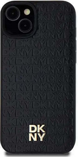 Dkny Pu-Leder Wiederholungsmuster Stapel-Logo Magsafe Hülle Iphone 15 Schwarz