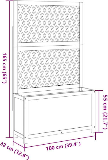 vidaXL Solid Acacia Wood Pot Wooden Cascade 100x32x165cm.