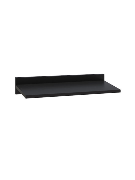 Shelf Wall Simple Black Velvet-Black Metal 60x24x10cm