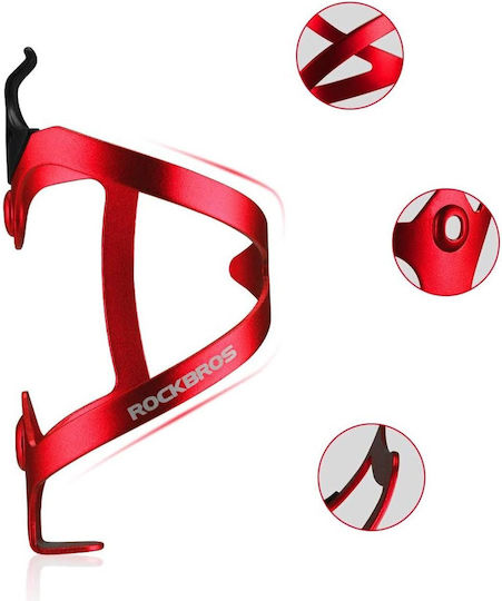 Rockbros Aluminum Bottle Holder Παγουροθήκη Ποδηλάτου Red