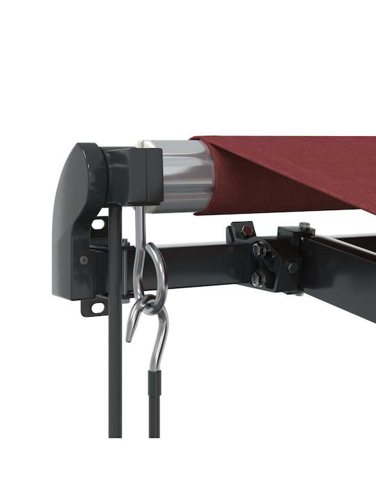 vidaXL Τέντα Βεράντας με Led & Αισθητήρα Ανέμου Μπορντό 4x3.5m