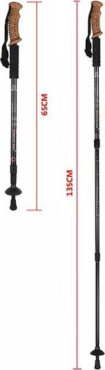 Telescopic Aluminum Trekking Pole Blue 280gr