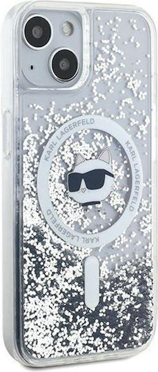 Karl Lagerfeld Liquid Glitter Choupette Umschlag Rückseite Silikon / Kunststoff Transparent (iPhone 14)