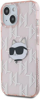 Karl Lagerfeld Back Cover Silicone / Plastic Durable Pink (iPhone 15)