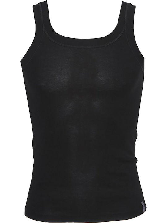 Minerva 90-11010 Men's Undershirt Sleeveless in Black Color