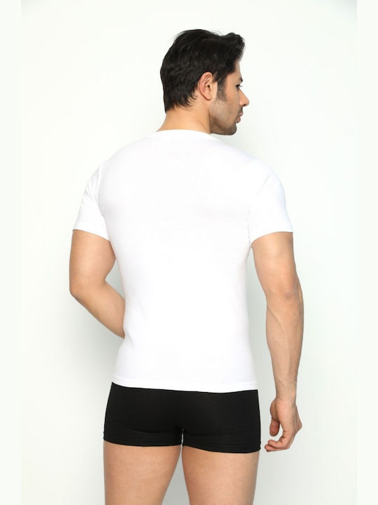 Tricou De Corp Pentru Bărbați Mâneca Scurtă În Culoare Albă
