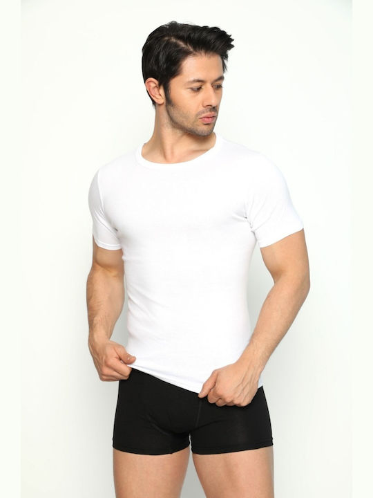 Tricou De Corp Pentru Bărbați Mâneca Scurtă În Culoare Albă