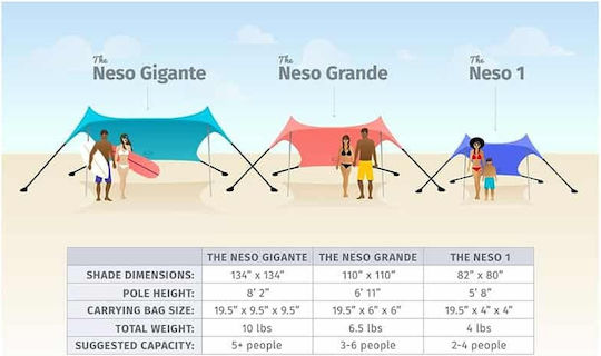 Плажен шатър Neso Grande Coral 2.75x2.75