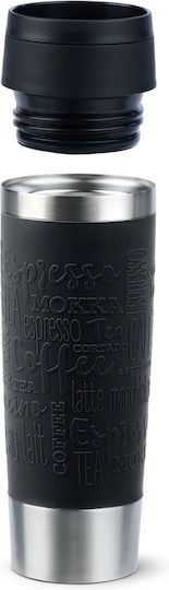 Emsa Travel Glass Thermos Stainless Steel 500ml Black