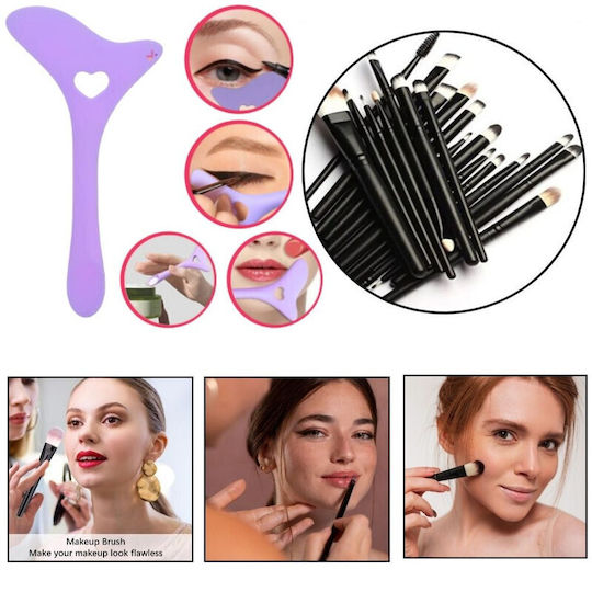 Profesional Set cu Pensule de Machiaj pentru Eye Liner Silicon 20buc