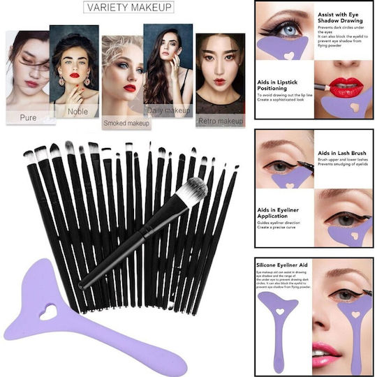 Profesional Set cu Pensule de Machiaj pentru Eye Liner Silicon 20buc