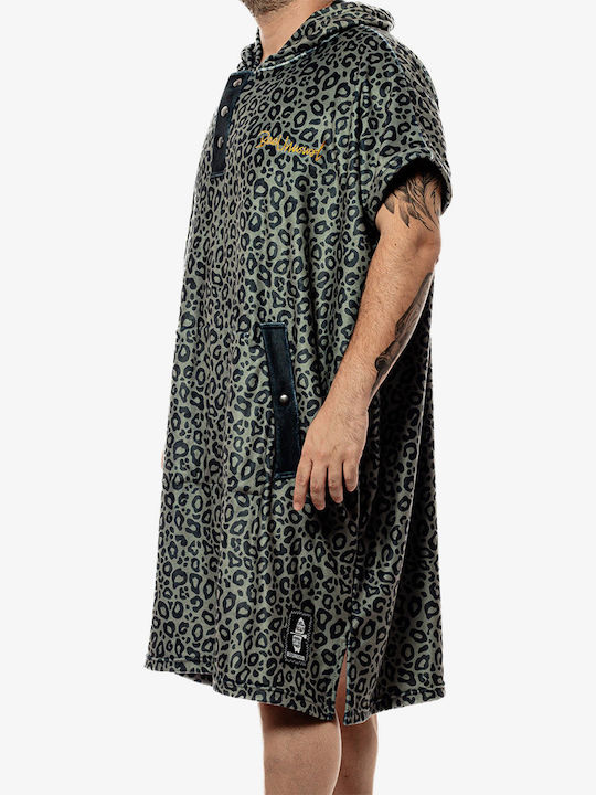 Bee. Unusual. Black Panther Beach Poncho Made of Microfiber Black