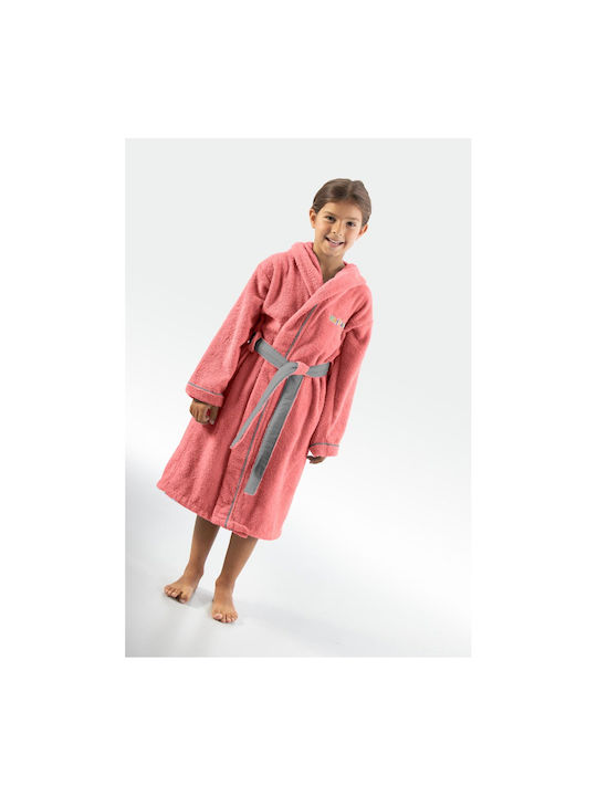 Guy Laroche Kids Hooded Bathrobe Kiddies Pink