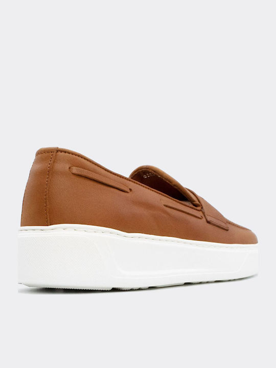 Leder Herren Mokassins in Tabac Braun Farbe