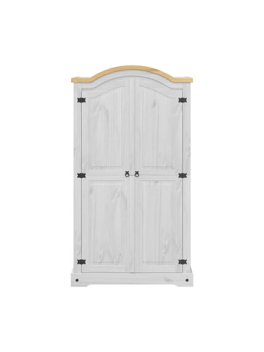 Double Door Wardrobe Corona White 102x52x186cm