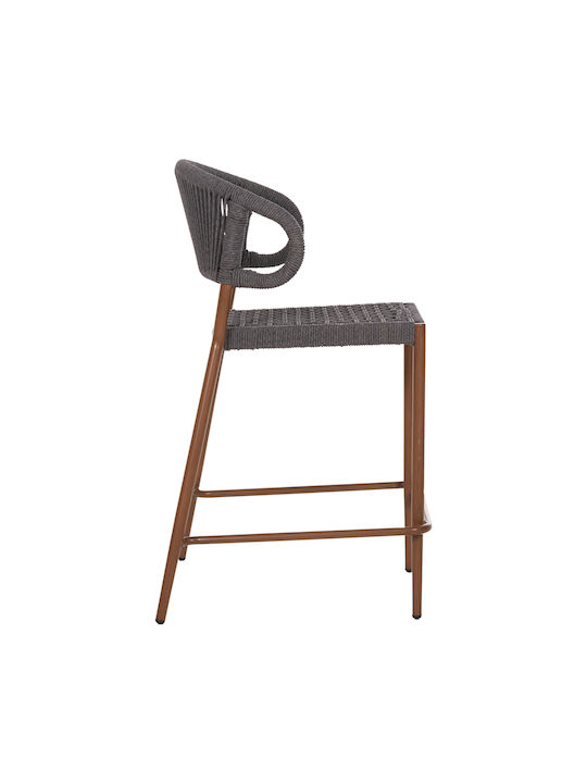 Hocker für Bar Für den Außenbereich aus Aluminium Eulo Gray 1Stück 60x60x99cm