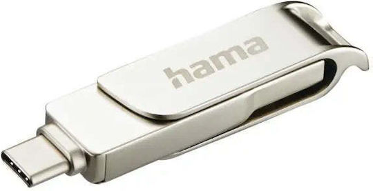 HAMA Pro" 256GB USB 3.0 Stick cu conexiune USB-C & USB-A Argintiu