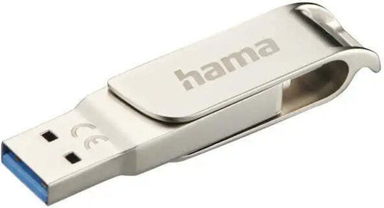 HAMA Pro" 256GB USB 3.0 Stick cu conexiune USB-C & USB-A Argintiu
