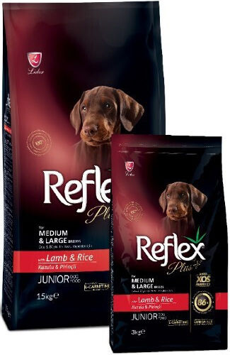 Reflex Plus Junior 3kg Dry Food for Medium & Large Breed Puppies with Lamb