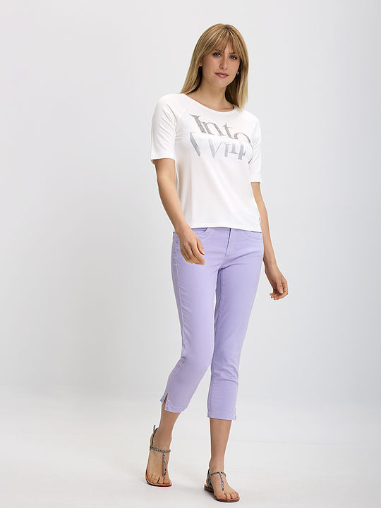 Anna Montana Damenjeanshose in Enger Passform Lilac