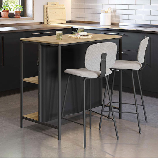 Detroit Μπαρ Sapphire Oak - Silky Black 100x60x95εκ.