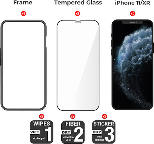Amdetech 3D Tempered Glass 2buc (iPhone 11)