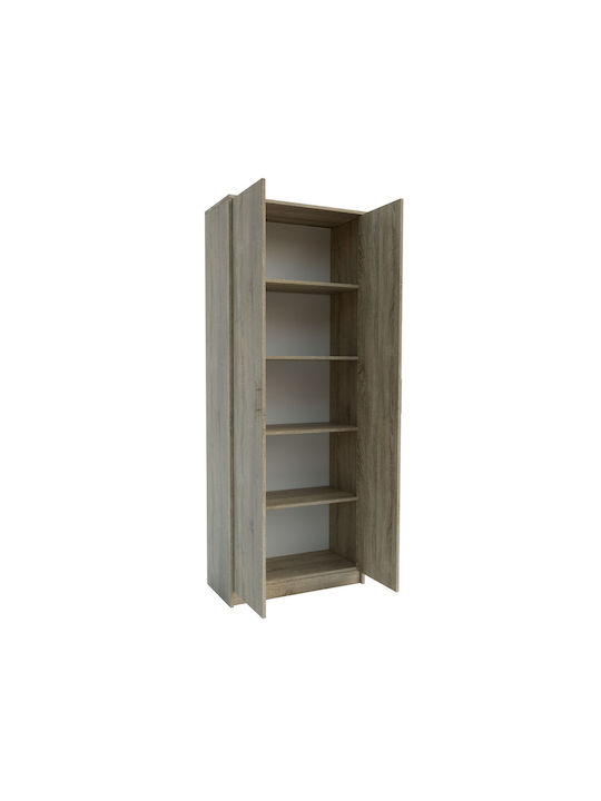Double Door Wardrobe Milen Sonoma 72.3x33.5x185.2cm