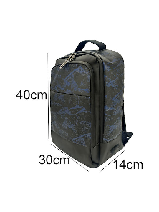 Gift-Me Fabric Backpack Waterproof with USB Port Navy Blue