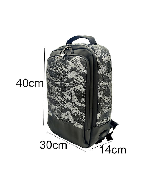 Gift-Me Fabric Backpack Waterproof with USB Port Gray