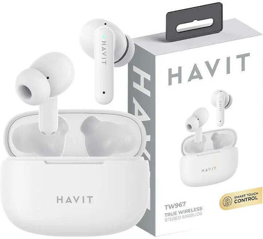 Havit TW967 In-ear Bluetooth Handsfree Căști cu Carcasă de Încărcare Alb