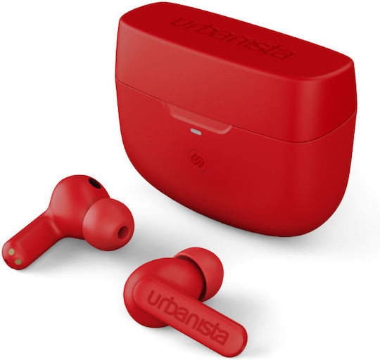 Urbanista Atlanta In ear Bluetooth хендсфри Слушалки с Устойчивост на Пот и Кутийка за Зареждане Scarlet Red