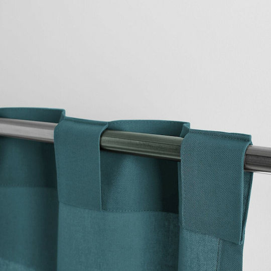 La Redoute Interieurs Κουρτίνα με Τούνελ Μπλε 135x220εκ.