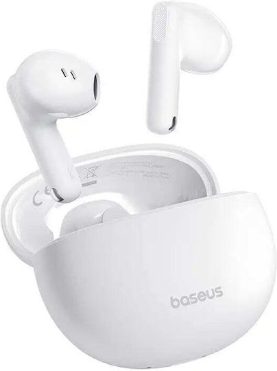 Baseus Bowie E12 In-ear Bluetooth Handsfree Ακουστικά με Θήκη Φόρτισης Λευκά