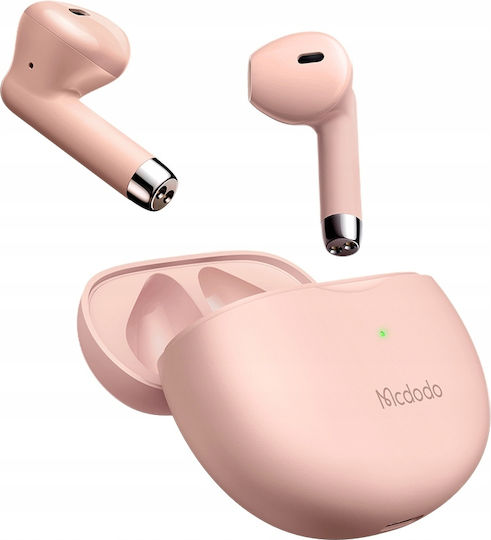 Mcdodo HP-2780 Earbud Bluetooth Handsfree Ακουστικά με Θήκη Φόρτισης Ροζ