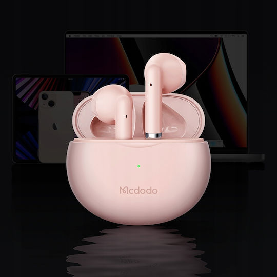 Mcdodo HP-2780 Earbud Bluetooth Handsfree Ακουστικά με Θήκη Φόρτισης Ροζ