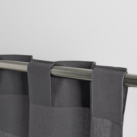 La Redoute Interieurs Κουρτίνα με Τούνελ Γκρι 135x220εκ.
