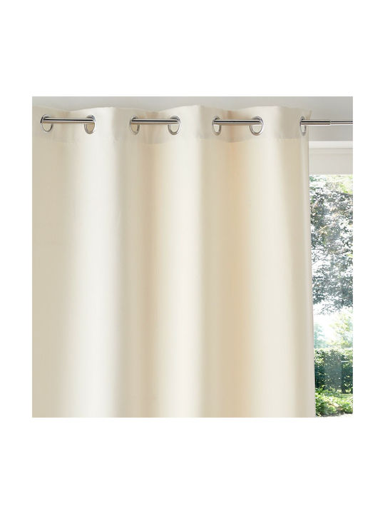 La Redoute Interieurs Κουρτίνα Συσκότισης με Τρουκς Μπεζ 140x250εκ.