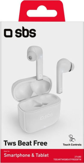 SBS TWS Beat Free In-ear Bluetooth Handsfree Ακουστικά με Θήκη Φόρτισης Λευκά
