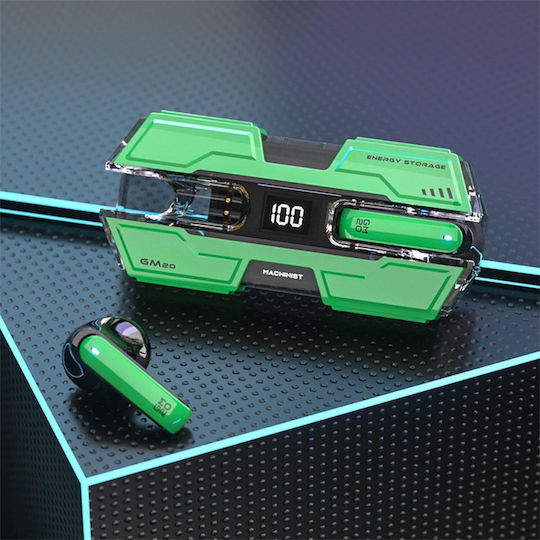 Andowl Q-E07 Earbud Bluetooth Handsfree Ακουστικά με Θήκη Φόρτισης Πράσινα